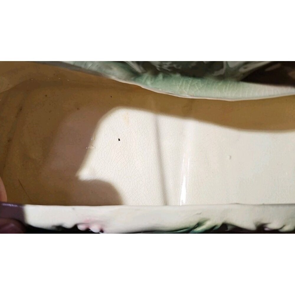 Vintage Brush McCoy Teal Green Planter Pink Antelope Deer Gazelle Pottery 1950s - Picture 7 of 12